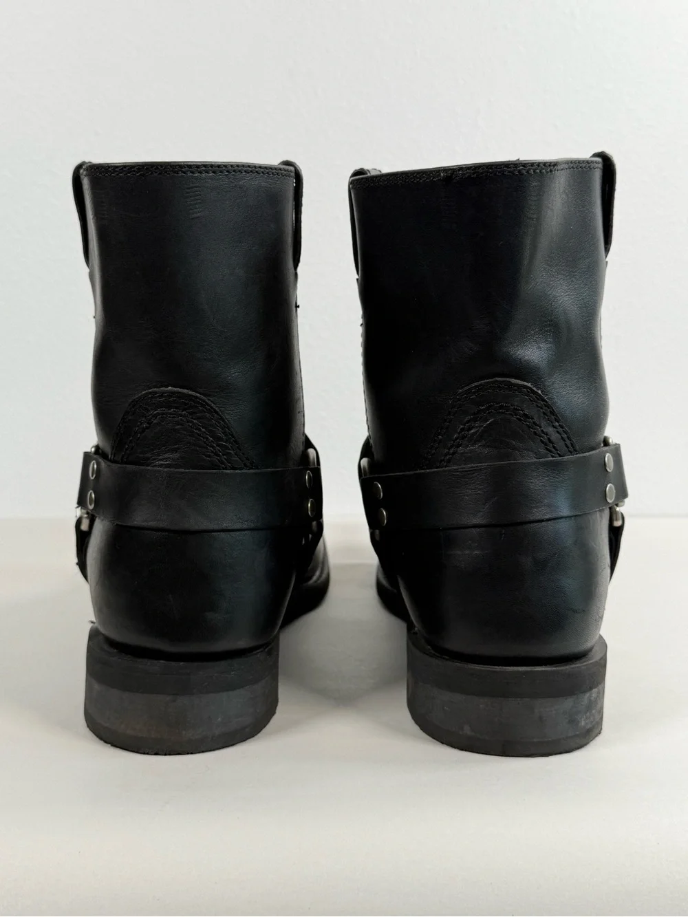 Eddie Moran Men’s Harness Boots Size 14 EE 76019W Black Leather Motorcycle Biker